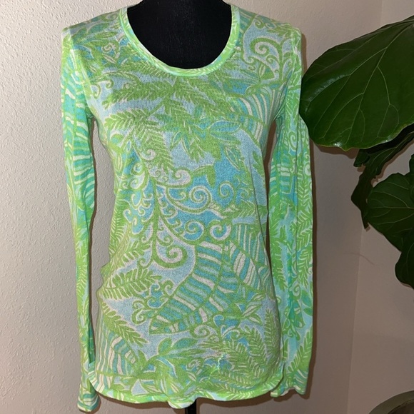 LILLY PULITZER Women’s LUNDEN LEAF LIGHTWEIGHT COTTON SEMI-SHEER SWEATER Medium - Picture 14 of 16